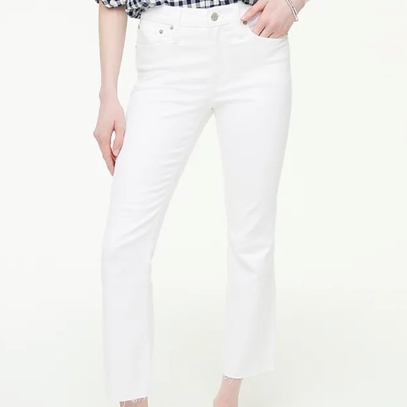 J crew flare crop white jeans signature stretch - Picture 1 of 3